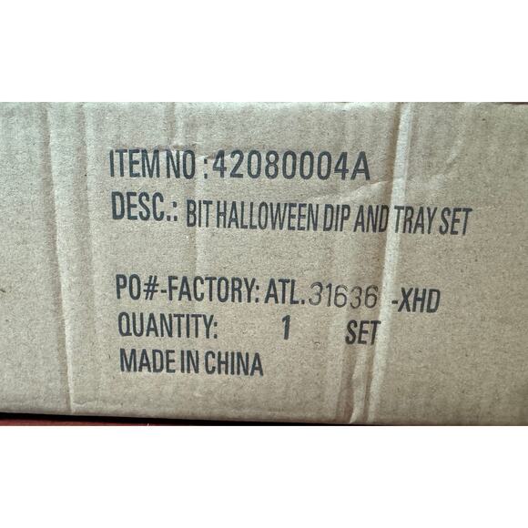 NIB Mud Pie Halloween Dip and Tray Set "A Wee Bit Wicked Pumpkins & Ghost - Picture 10 of 10